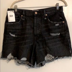 Free People black destructed Jean shorts